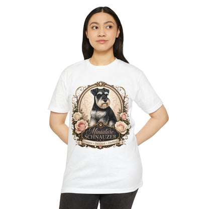 Miniature Schnauzer Floral Portrait T-Shirt