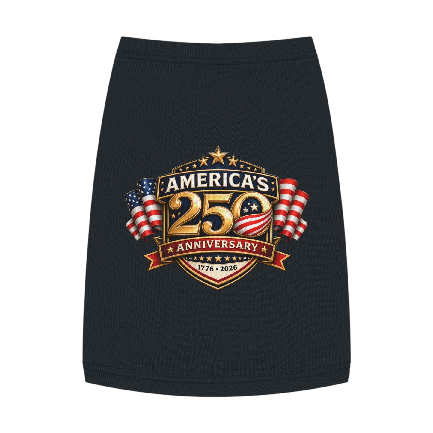 Pet Tank Top — "America's 250th Anniversary" Patriotic Dog Shirt (1776–2026)