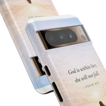 Inspirational Psalm 46:5 Phone Case — 'God is within her, she will not fall' Christian Phone Cover
