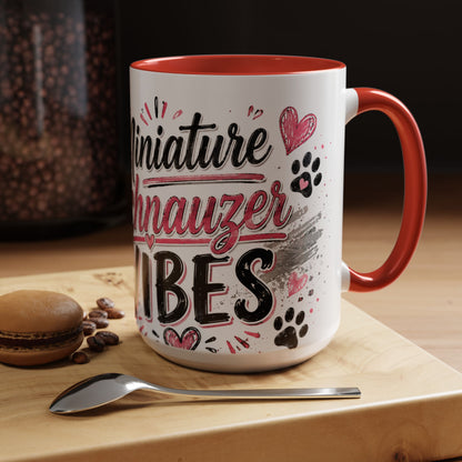 Miniature Schnauzer Vibes Accent Coffee Mug – 11/15oz