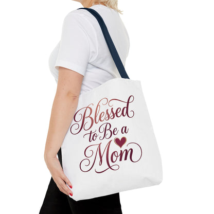 Blessed to Be a Mom Tote Bag – Mother's Day Floral Script Gift