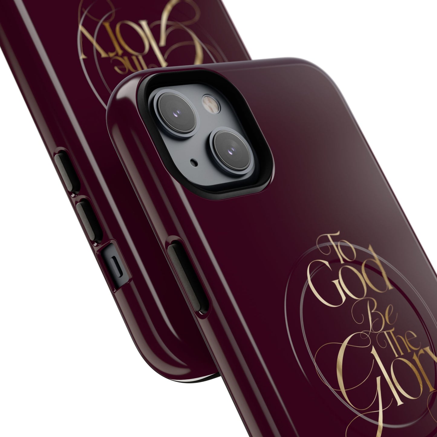 "To God Be The Glory" Tough Magnetic Phone Case — Burgundy Christian iPhone Cover