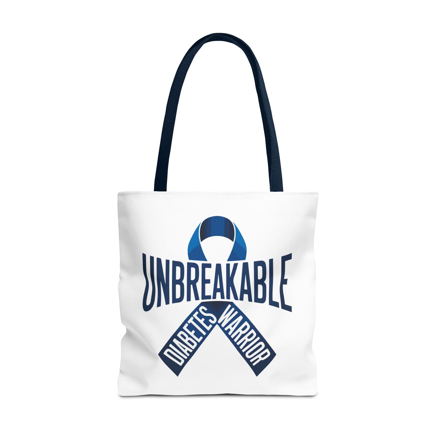Diabetes Warrior Unbreakable Tote Bag – Blue Awareness Ribbon All-Over Print