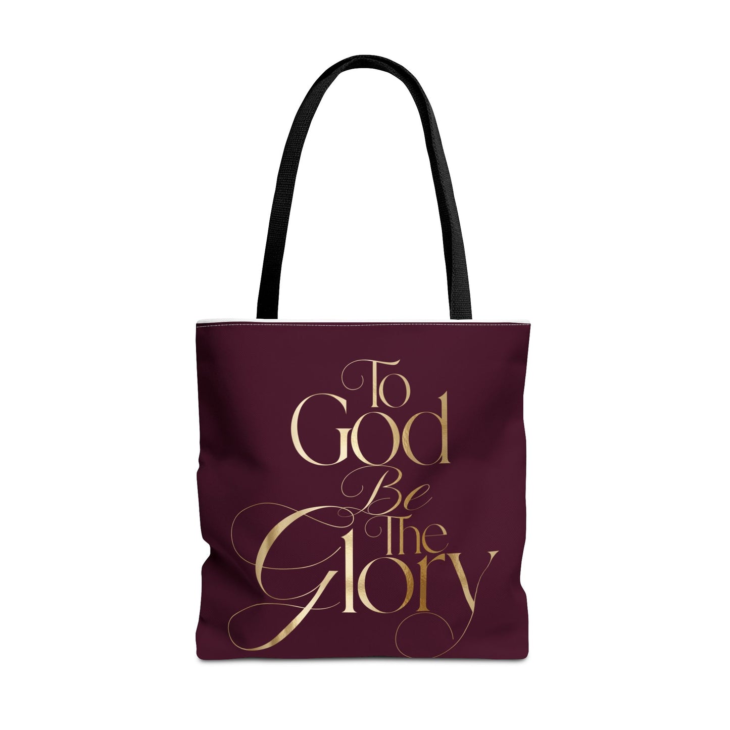 To God Be The Glory Burgundy Tote Bag — Inspirational Christian Scripture Tote