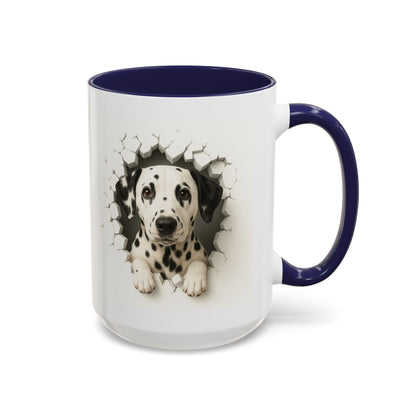 Dalmatian Peekaboo Accent Coffee Mug - Cute Dog Lover Gift (11/15oz)
