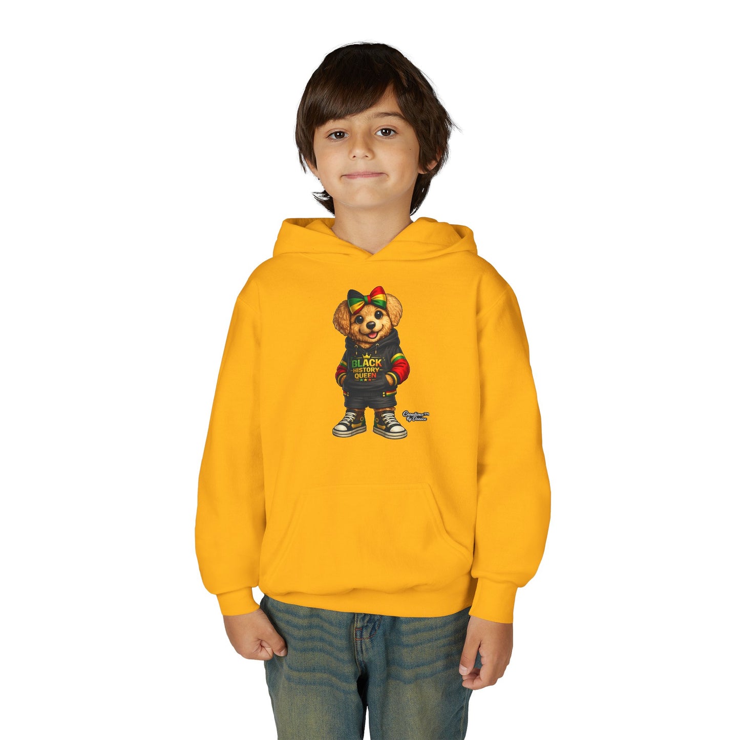Youth Hoodie — Rasta Bear "Black History Greatness" Kids Pullover