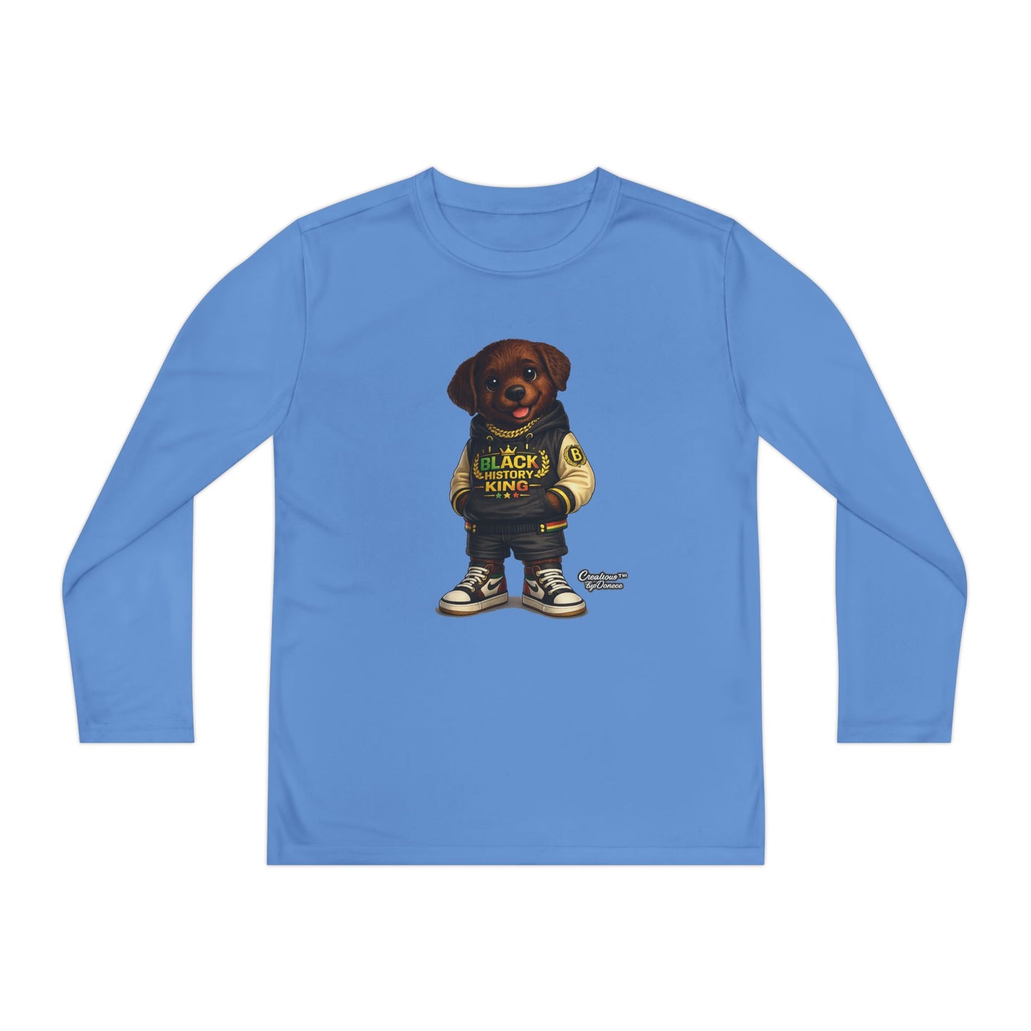 Youth Long Sleeve Tee — 'Lil Black Lab' Cute Puppy Graphic Shirt
