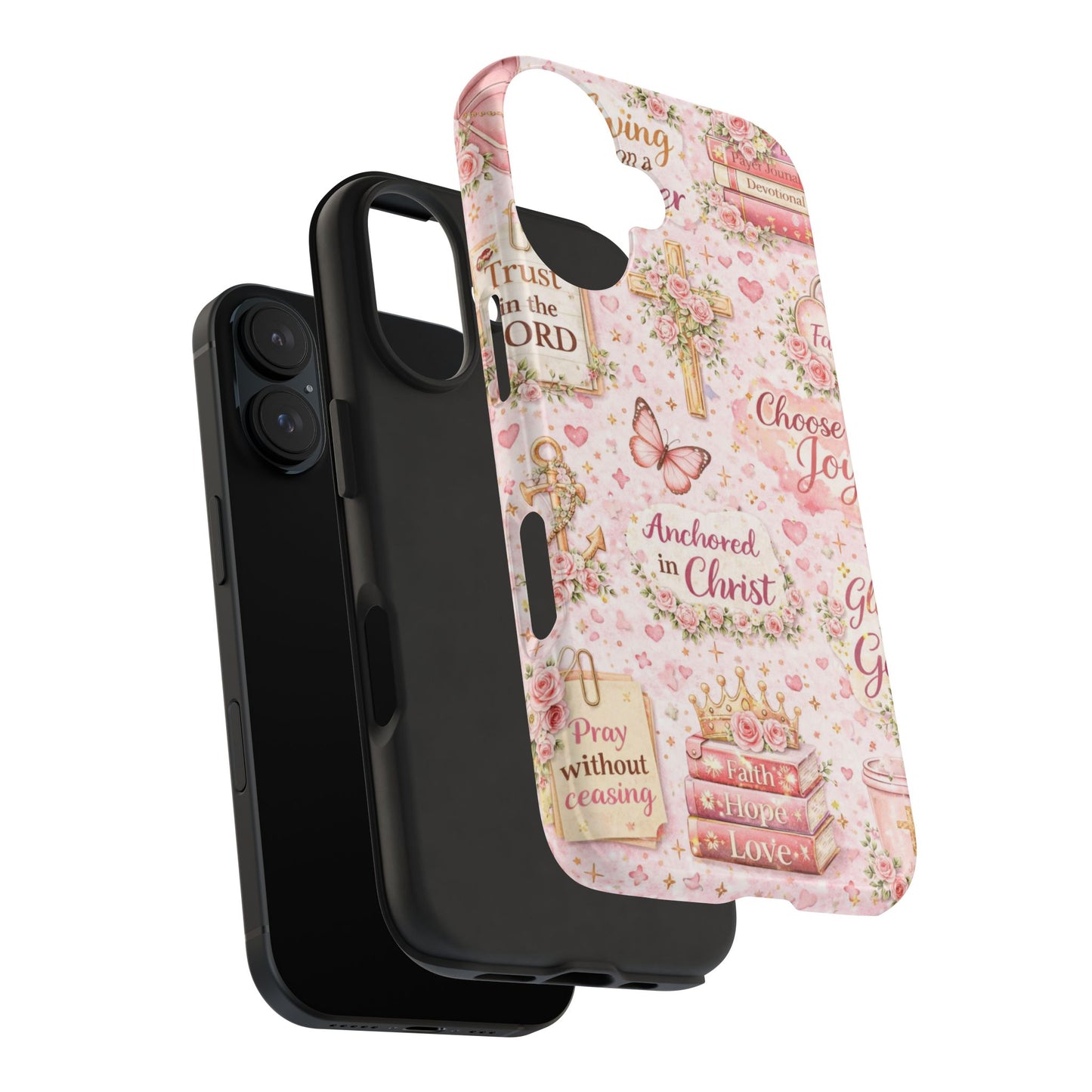 Anchored In Christ Phone Case | Christian floral iPhone Case