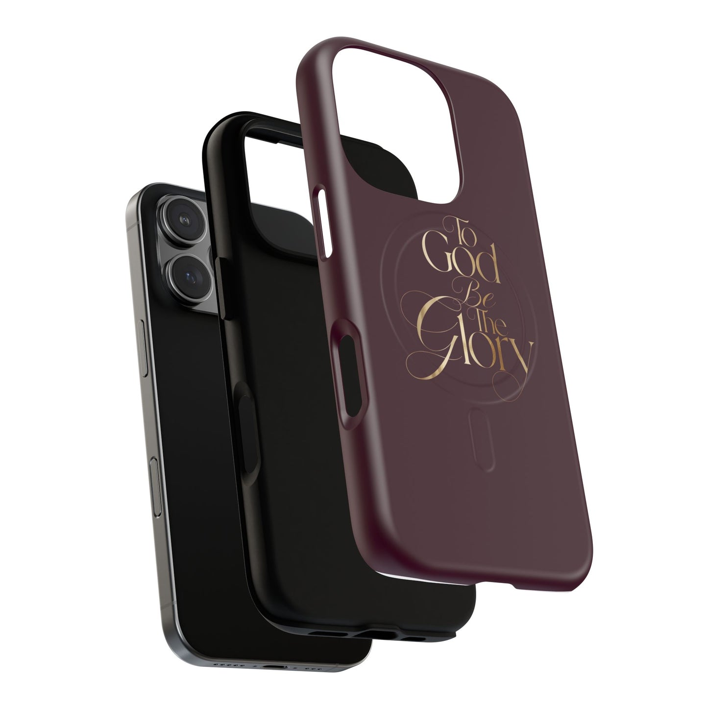 "To God Be The Glory" Tough Magnetic Phone Case — Burgundy Christian iPhone Cover