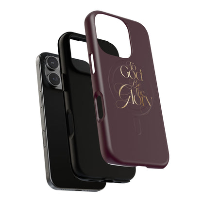 "To God Be The Glory" Tough Magnetic Phone Case — Burgundy Christian iPhone Cover
