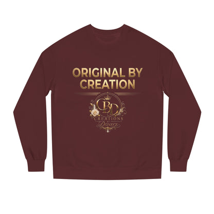 Original By Creation Crewneck Sweatshirt — Gold Emblem Inspirational Pullover