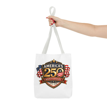 25th Anniversary America Tote Bag — Patriotic 1776–2026 Commemorative Flag Design