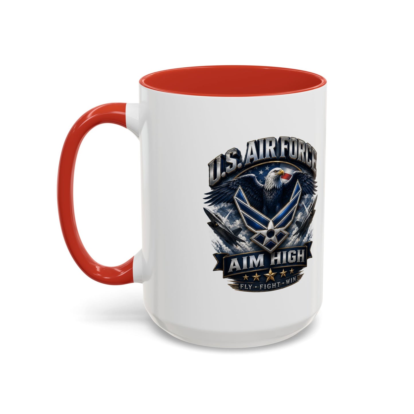 U.S. Air Force Accent Coffee Mug — Aim High Eagle Design (11/15 oz)