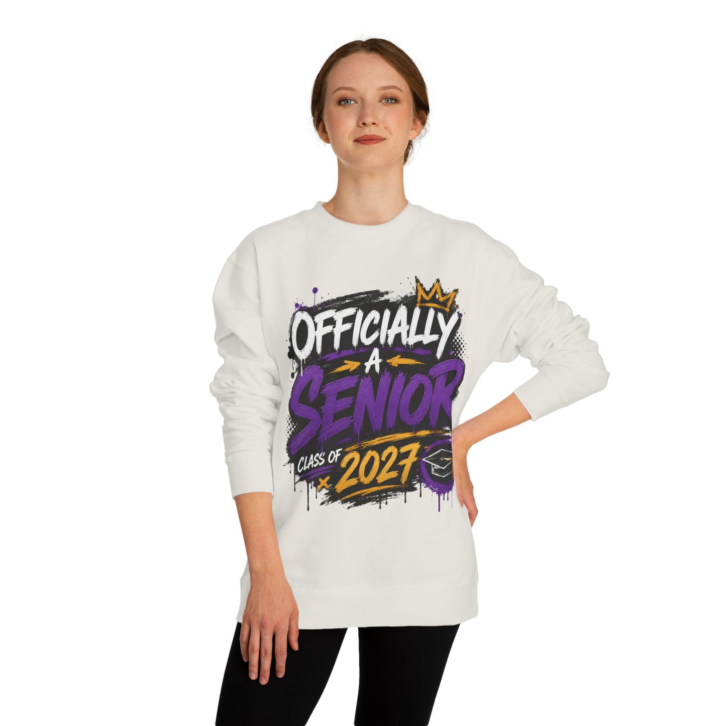 Senior Class 2027 Crewneck Sweatshirt — "Officially a Senior" Graduation Pullover