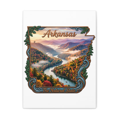 Arkansas Stretched Canvas Wall Art – 'The Natural State' Scenic River Landscape