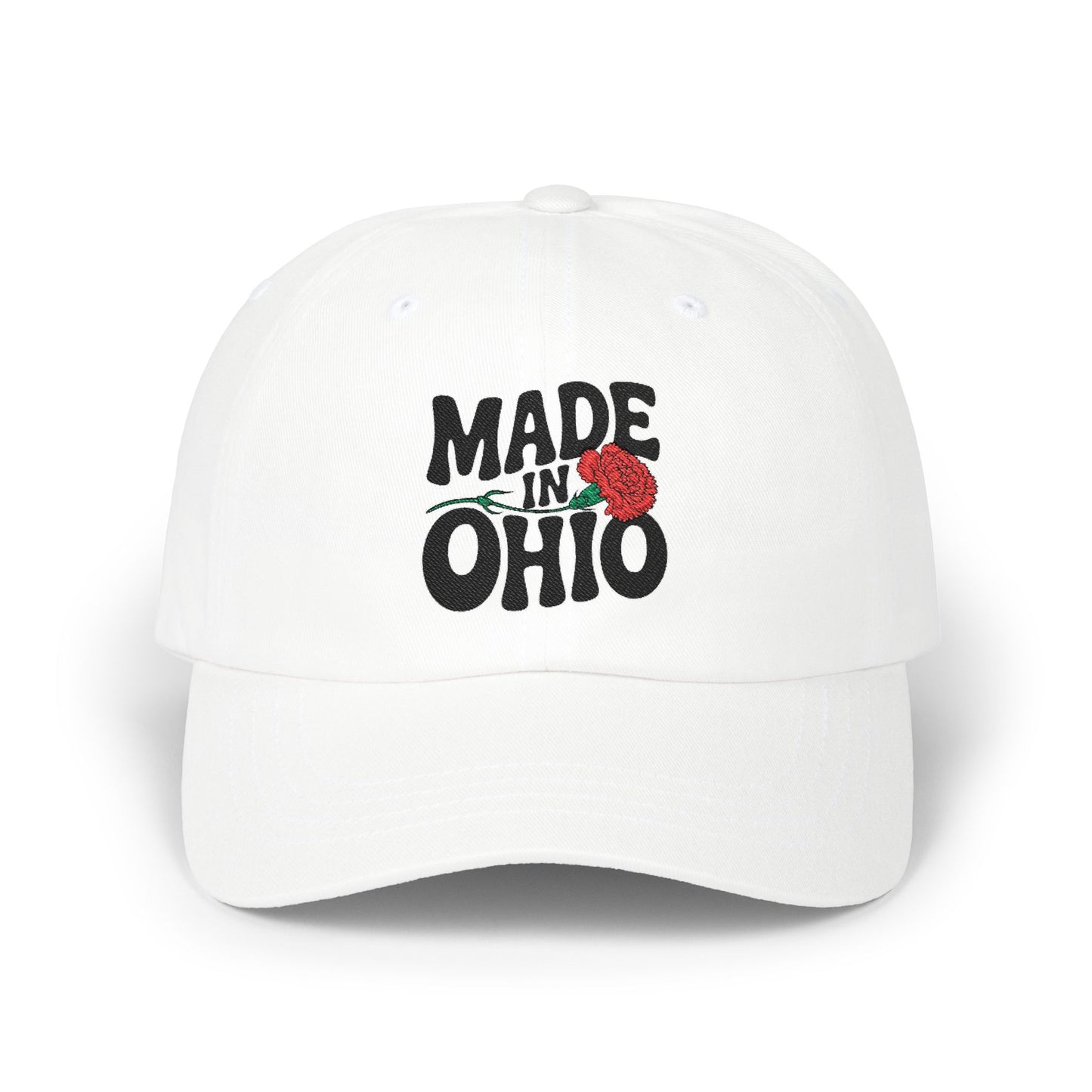 Dad Cap — "Made in Ohio" Rose Embroidered Hat