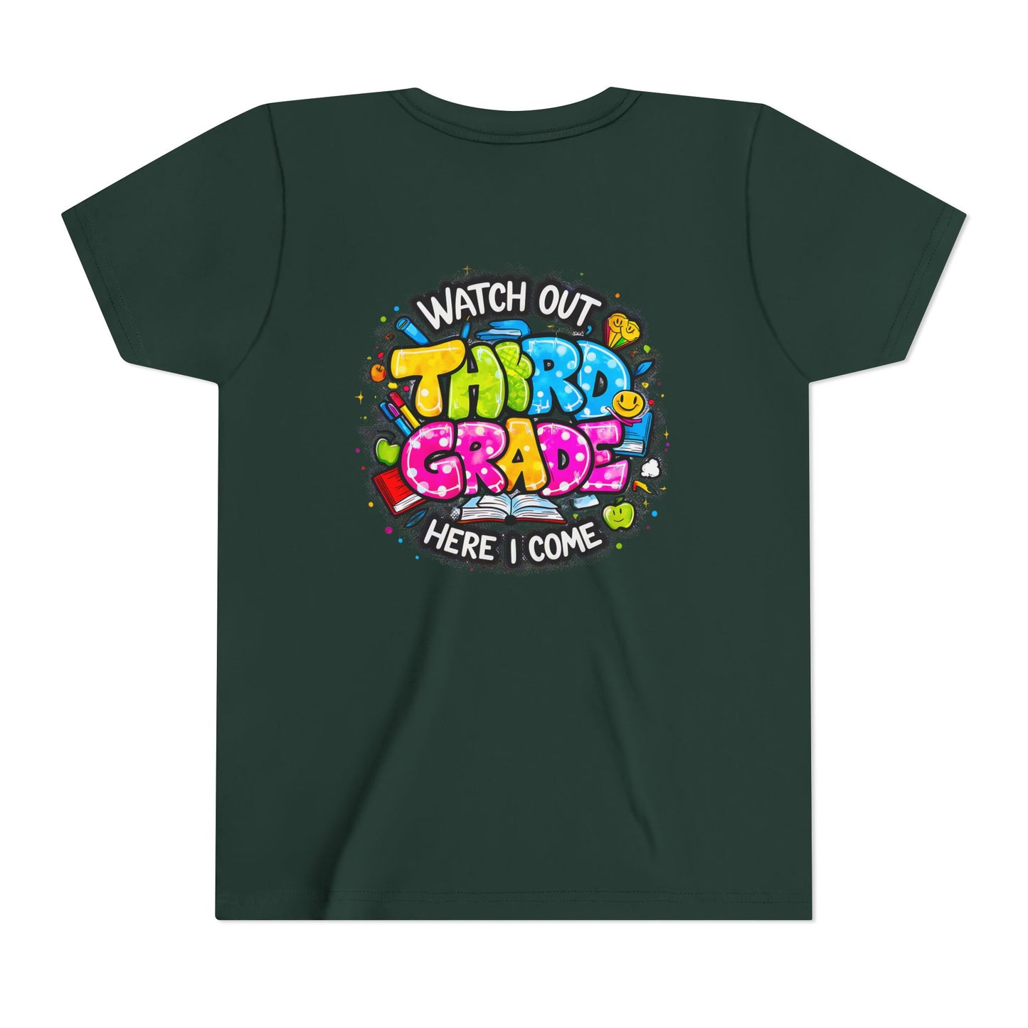 Third Grade Kids T‑Shirt — "Watch Out Third Grade Here I Come" Back-to-School Tee