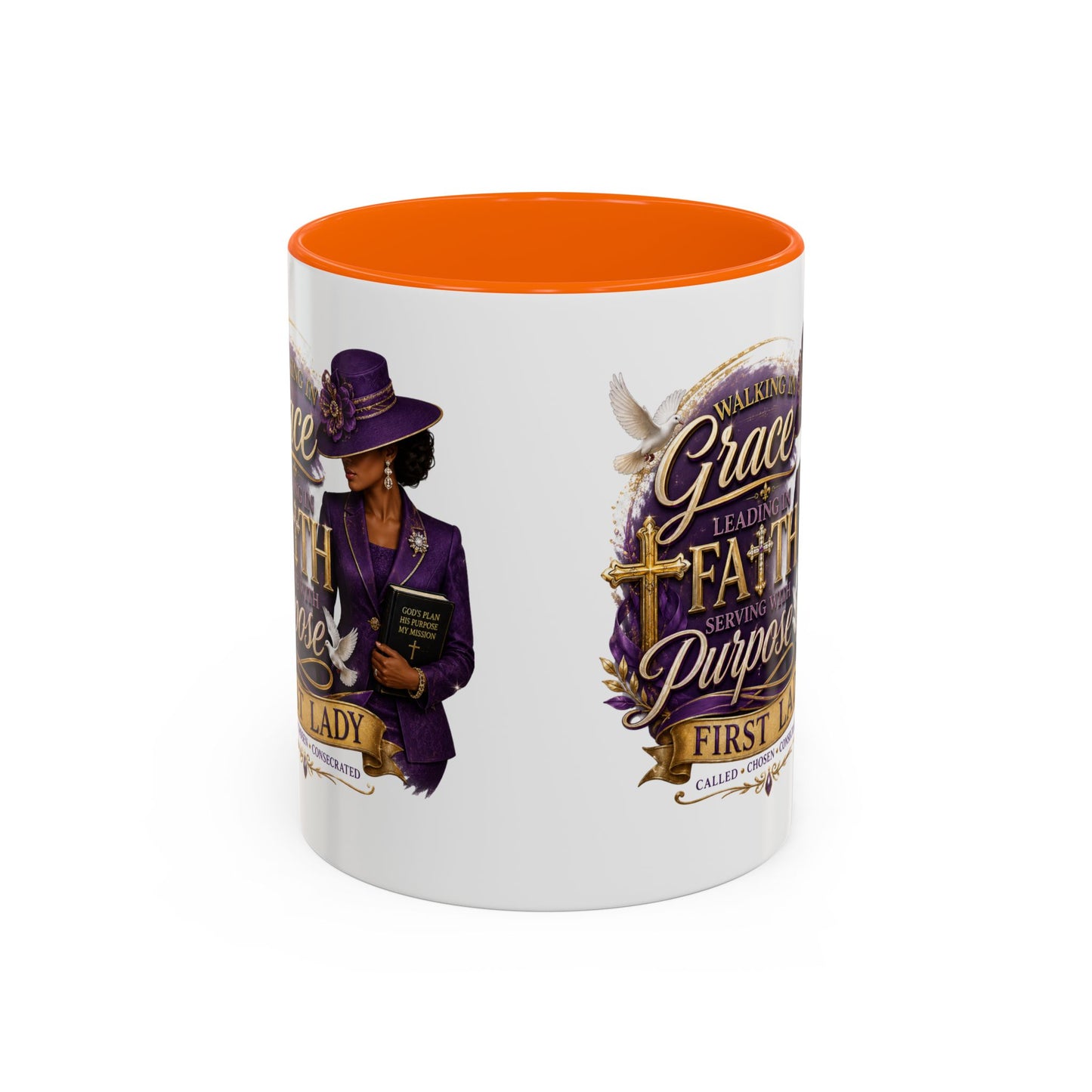 Faith & Purpose Accent Coffee Mug — First Lady Church Design (11/15oz)