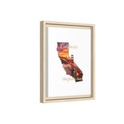 California Golden Gate Map Matte Canvas Print (Framed)