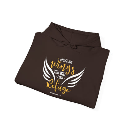 Under His Wings You Will -find Refuge Psalm 91:4 Hoodie