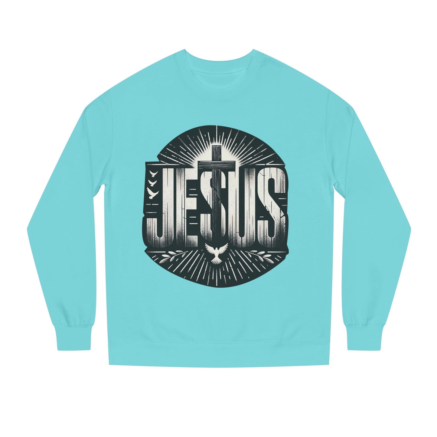 Jesus Graphic Sweatshirt — Vintage Religious Cross & Lamb Crewneck