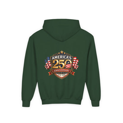 Youth Hoodie — "America's 250th Anniversary" Patriotic 1776-2026 Celebration Design