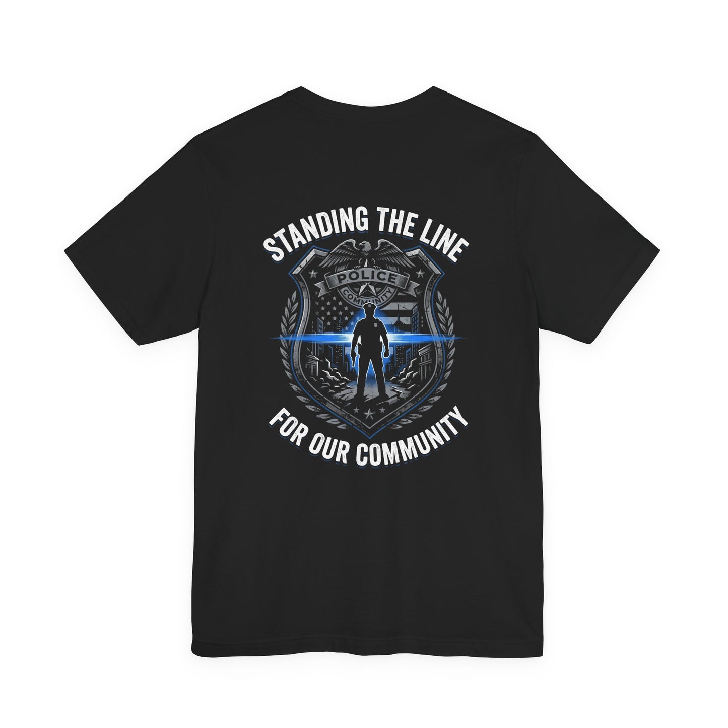 Police Thin Blue Line Badge T-Shirt — Support Law Enforcement Tee