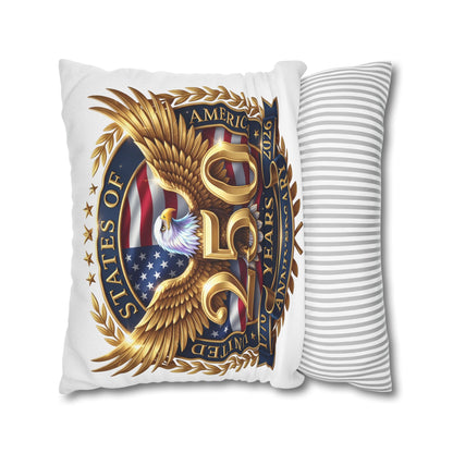 250th USA Anniversary Pillowcase – Patriotic Eagle 1776–2026 Decorative Throw Pillow Cover