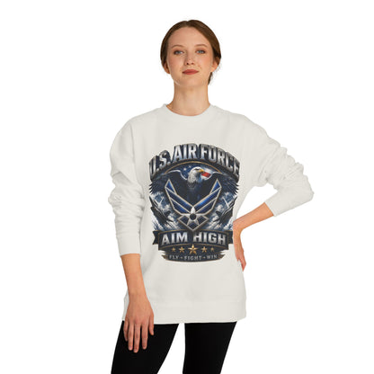 Air Force Crewneck Sweatshirt — "U.S. Air Force Aim High" Military Logo Pullover