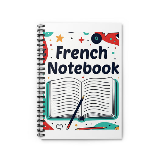 French Notebook Spiral Ruled Journal — School Notebook for Students & Language Learners