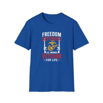 Freedom Defender U.S. Marines Veteran  For Life T-Shirt