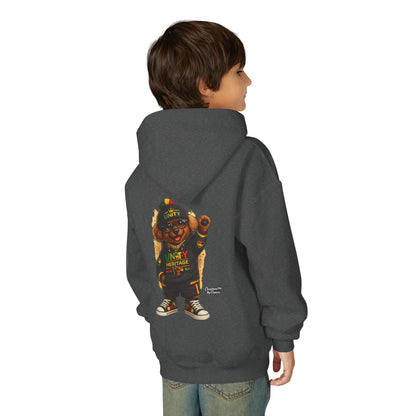 Youth Hoodie — Cool Rasta Bear Graphic Kids Sweatshirt