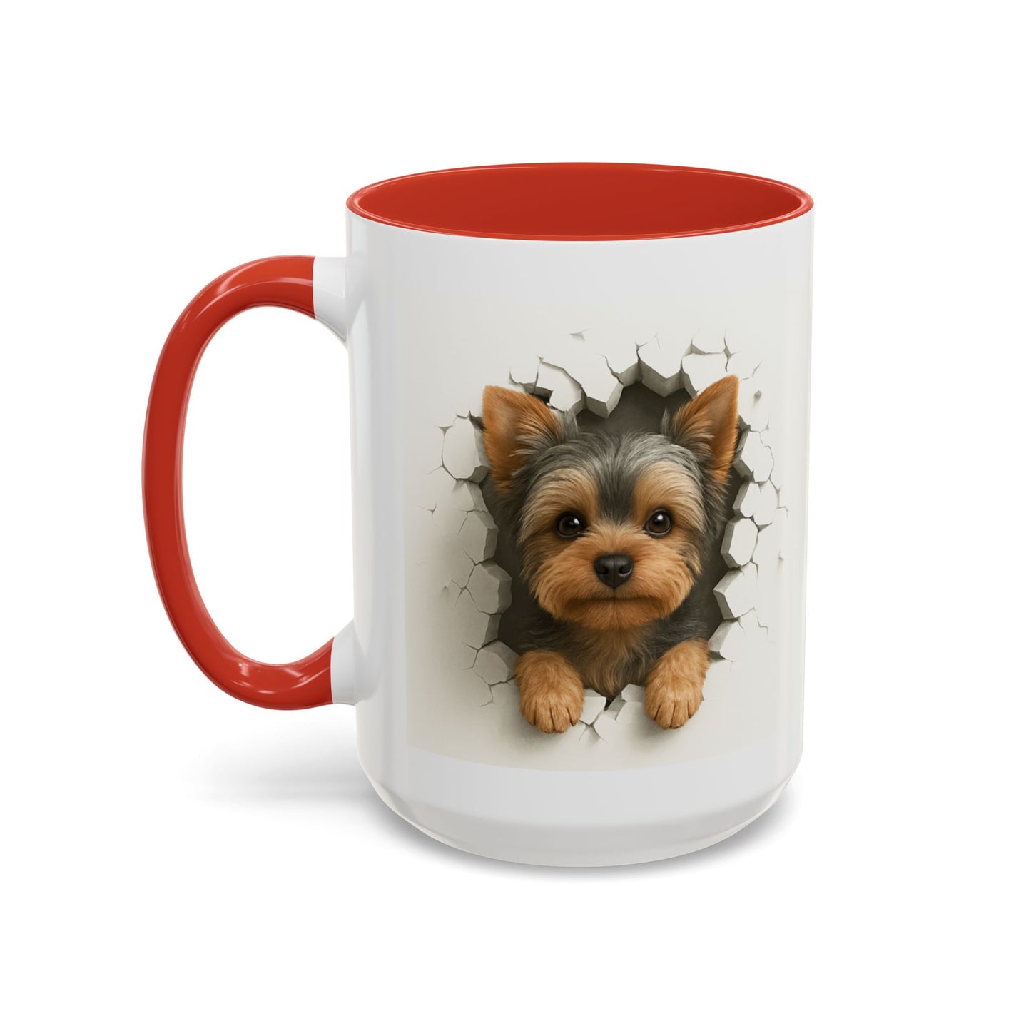 Yorkshire Terrier Peekaboo Coffee Mug – Cute Yorkie Dog Accent Mug (11/15oz)