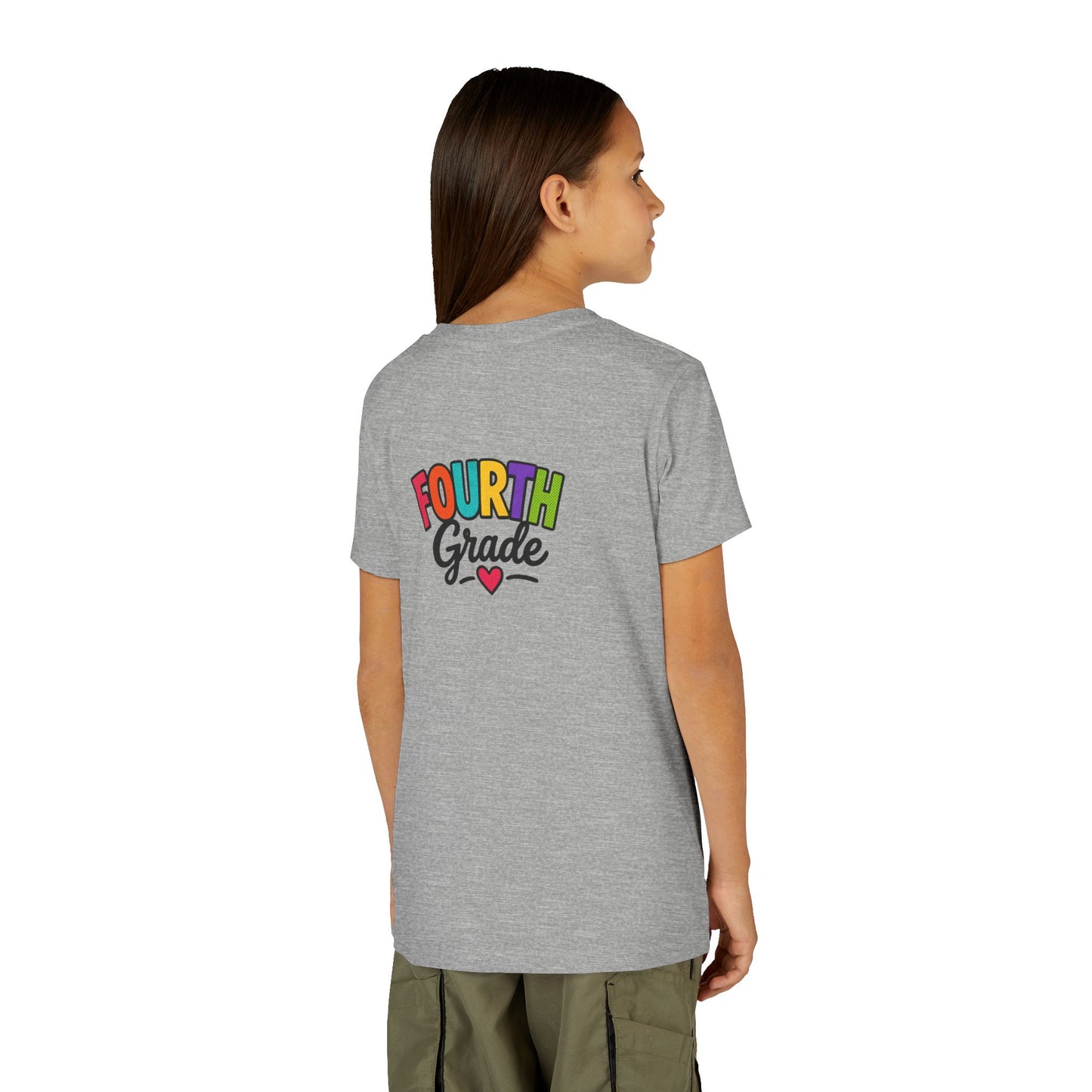 Fourth Grade Youth Tee — Colorful Back-to-School Shirt with Heart