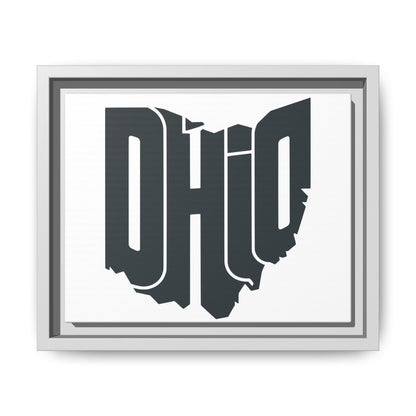 Ohio State Silhouette Matte Framed Canvas — Modern State Wall Art