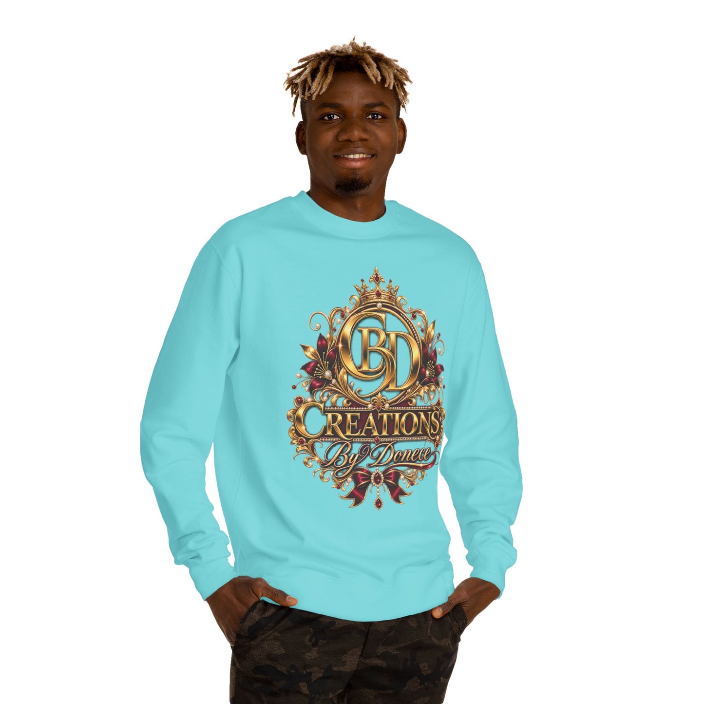 Crewneck Sweatshirt — 'CB Creations by Donna' Ornate Gold Emblem