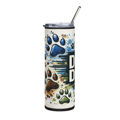 Dog Dad 20oz Stainless Steel Tumbler – Paw Print Travel Cup