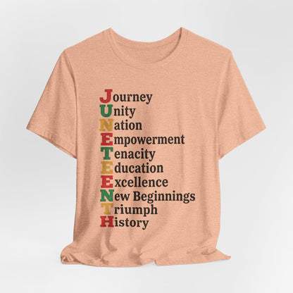 Juneteenth Acrostic T-Shirt — Journey, Unity, Empowerment Tee