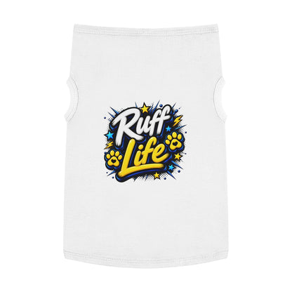 Ruff Life Pet Tank Top - Funny Dog Shirt with Paw Prints & Stars