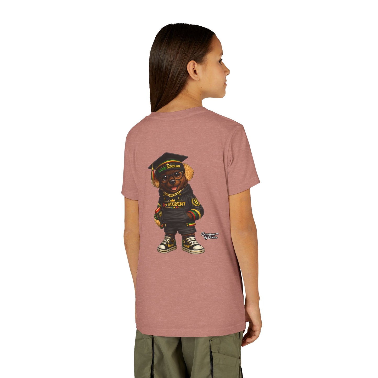 Youth Tee — Scholar Student Bear Graduation Graphic