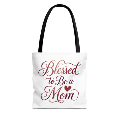 Blessed to Be a Mom Tote Bag – Mother's Day Floral Script Gift