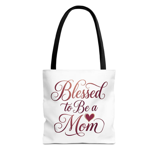 Blessed to Be a Mom Tote Bag – Mother's Day Floral Script Gift