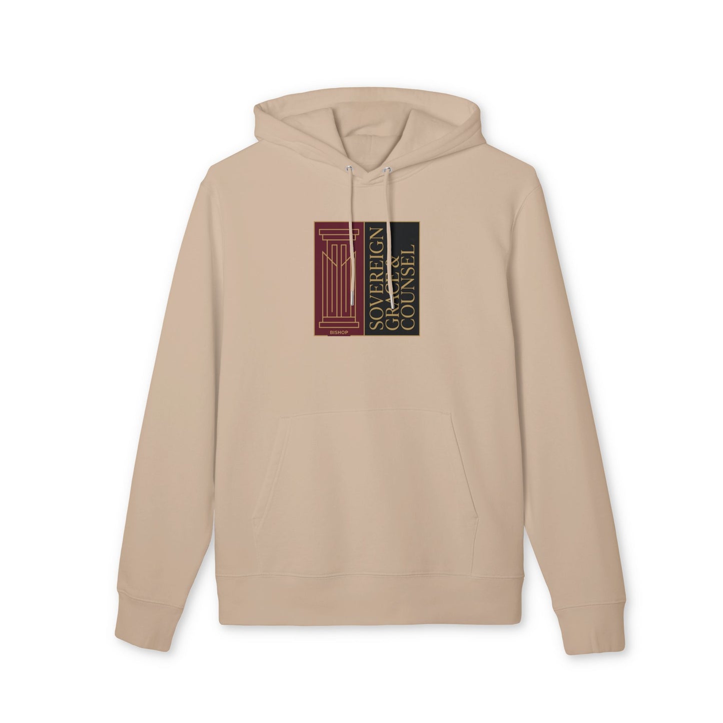 Sovereign Grace & Counsel Hoodie — Graphic Pullover with Regal Column Design