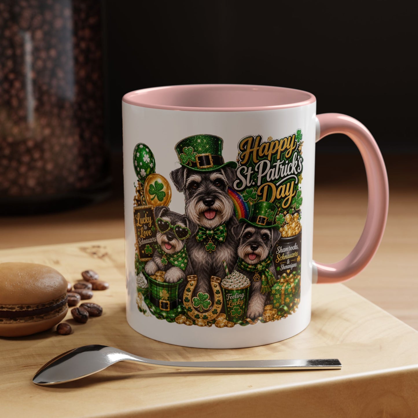 St. Patrick’s Day Dog Coffee Mug — Happy St. Patrick’s Day Accent Mug (11/15oz)