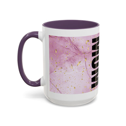 Mom Definition Accent Coffee Mug – Inspirational Pink Marble Mother’s Day Gift (11/15oz)