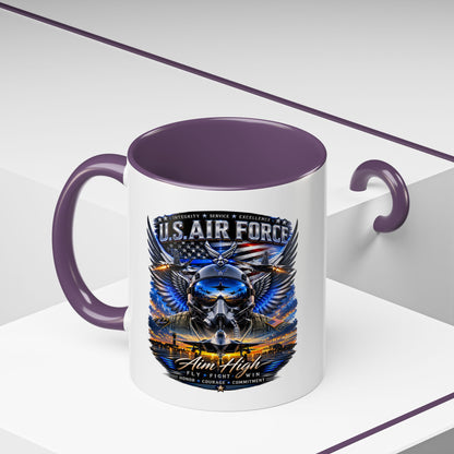 U.S. Air Force Eagle Coffee Mug — "Aim High" Accent 11/15oz