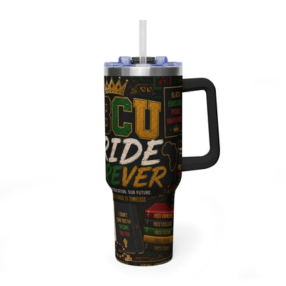 HBCU Pride 40oz Vacuum Tumbler – Black College Graduation Travel Mug