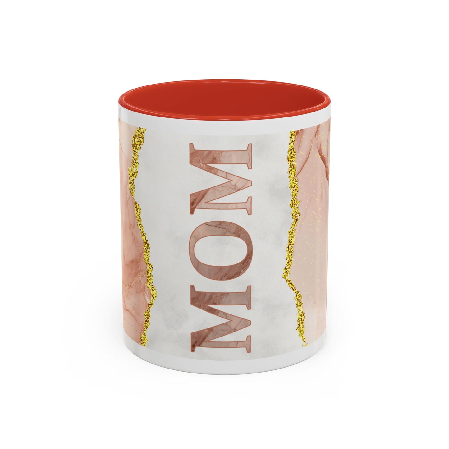 Mom Marble Accent Coffee Mug — Rose Gold & Gold Vein 11/15oz Gift