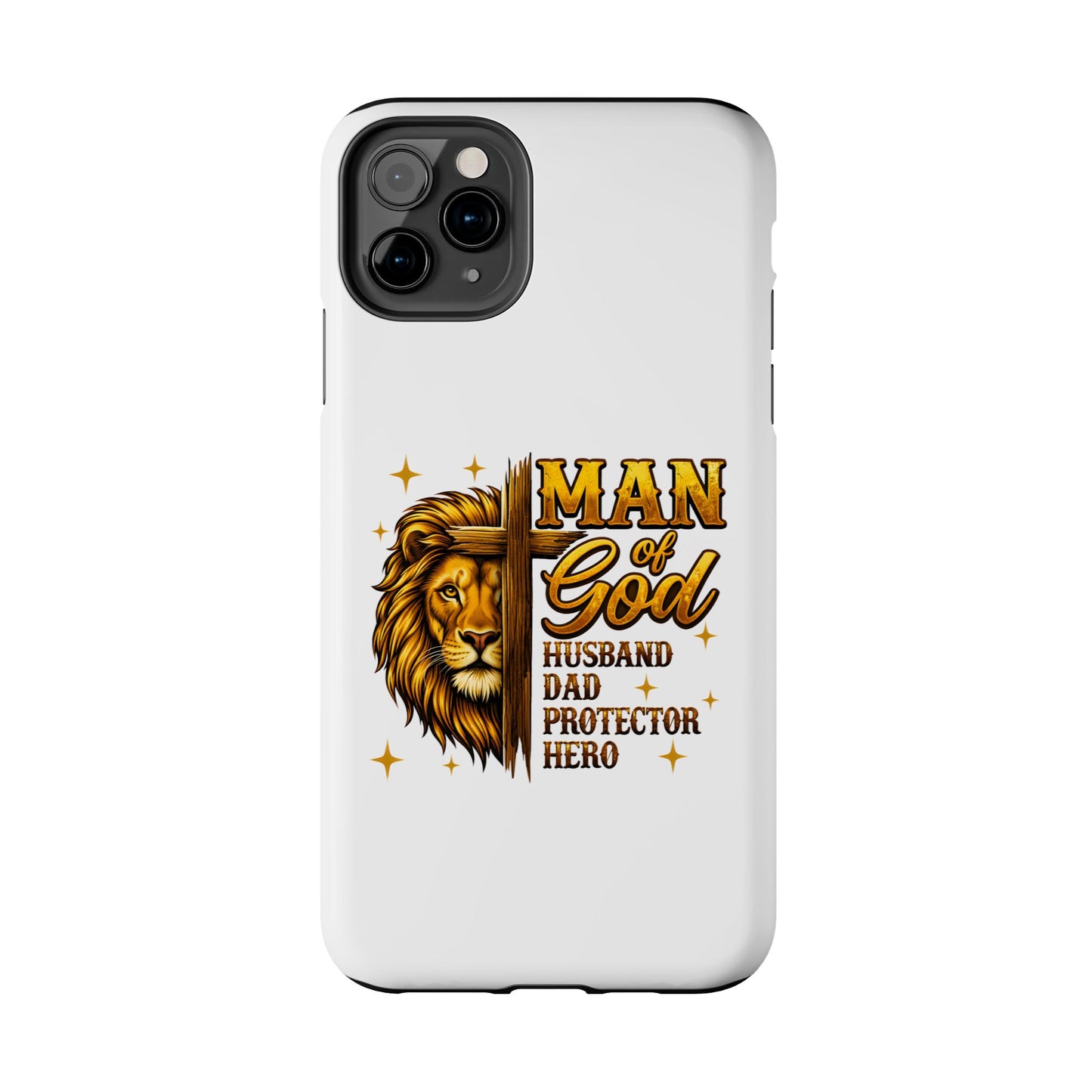 Man of God Lion Phone Case — ‘Man of God’ Christian Protector Dad Gift
