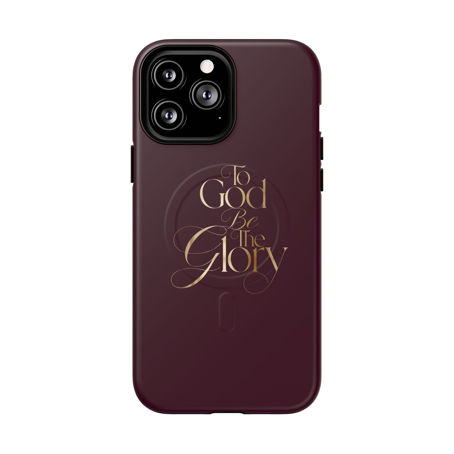 "To God Be The Glory" Tough Magnetic Phone Case — Burgundy Christian iPhone Cover